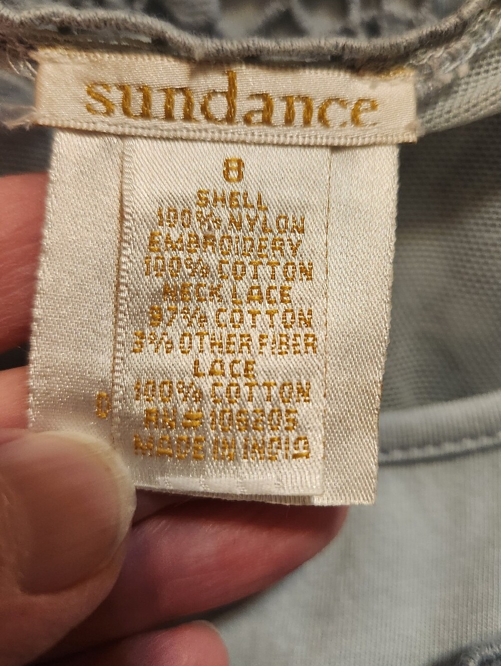Sundance Love Always Dress Size 8 French Blue Midi Lace Embroidery Crochet Panel - Picture 6 of 7